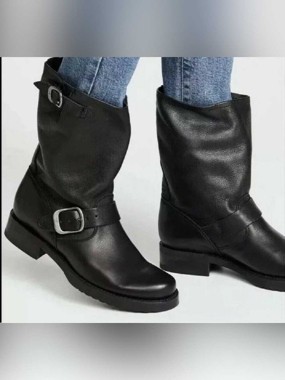 Frye Veronica Black Leather Booties Size 6